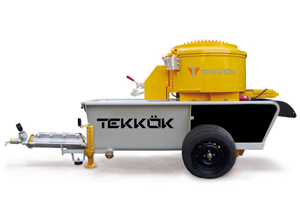 Harcı çabuk karıştıran ve hızlı aktaran TEKKÖK® PME-60 kara sıva makinası ile 1 saatte 180m2 alana püskürtme sıva yapabilirsiniz.